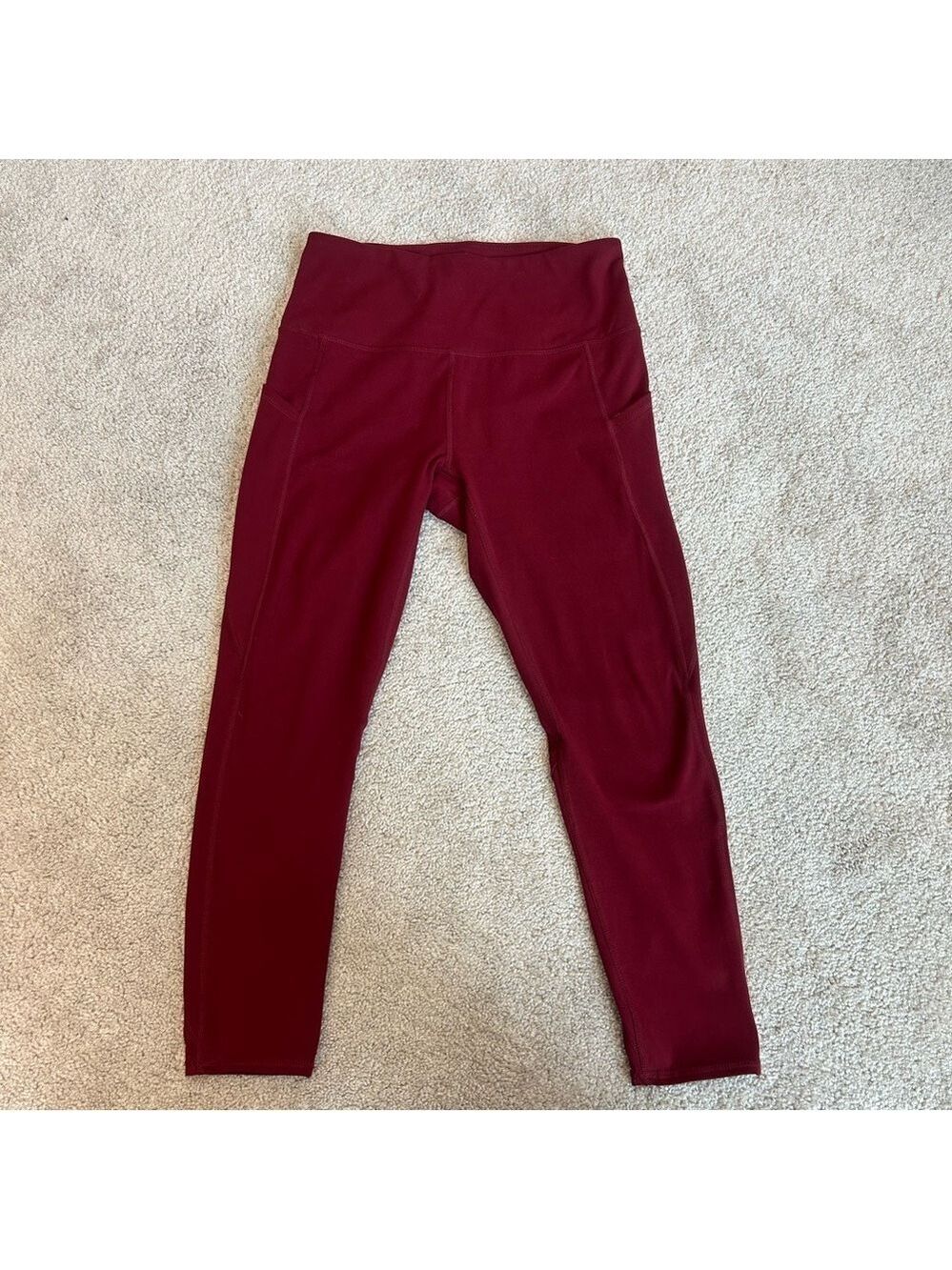 HEAD burgundy leggings with pockets Sz S - Picture 10 of 11